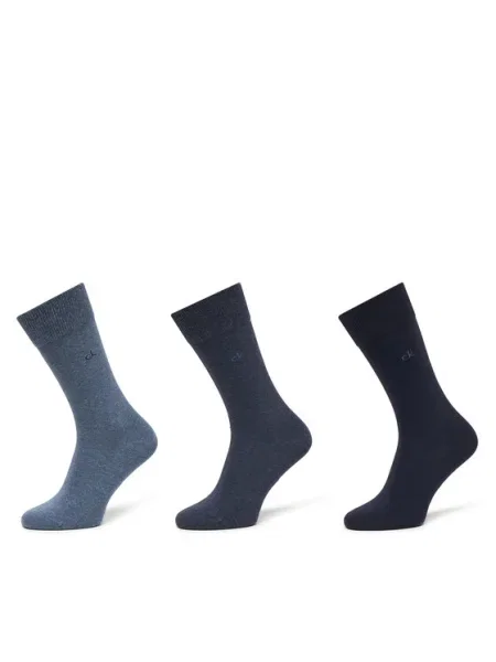 Set de 3 perechi de șosete lungi pentru bărbați Calvin Klein Bleumarin
