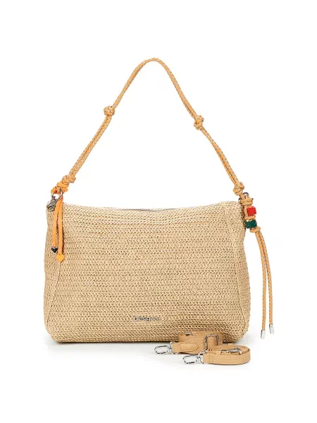 Kabelka Desigual s autogramem béžová