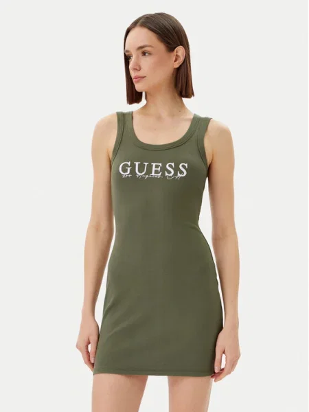 Φόρεμα καθημερινό Guess πράσινο