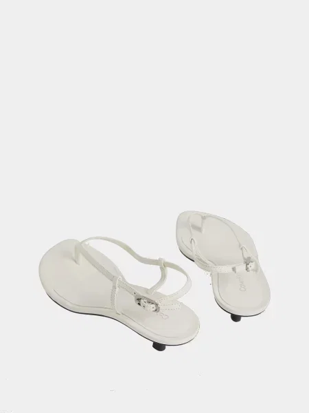 Кожаные мюли Calvin Klein с ремешками белые