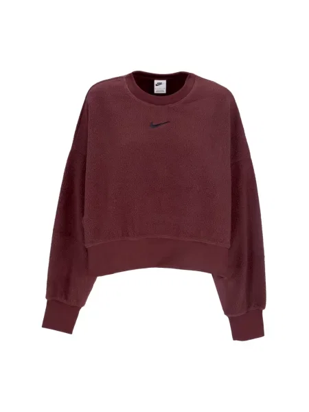 Bluza nierozpinana Nike o krotszym kroju teddy czerwona
