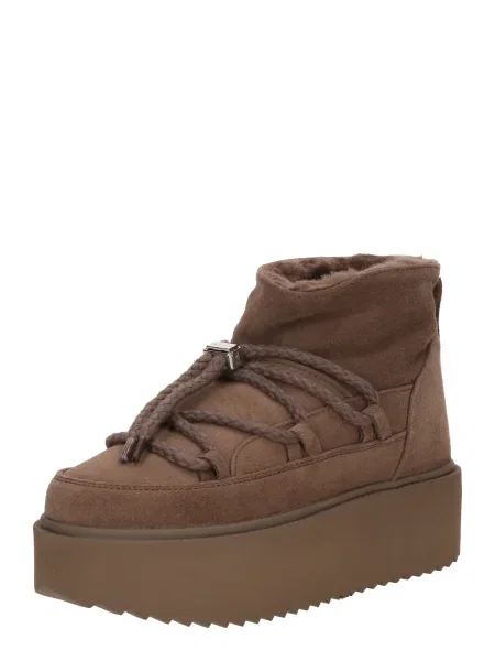 INUIKII Bocanci CLASSIC LOW PLATFORM | piele întoarsă bej