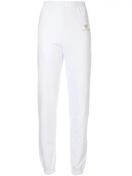 Pantaloni Chiara Ferragni cu imagine alergare alb