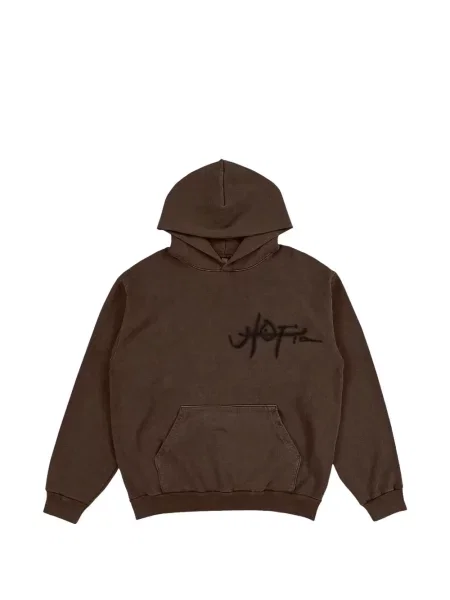 Bluza z kapturem Travis Scott z nadrukiem brązowa