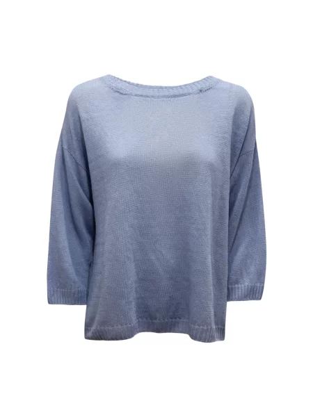 Lniany sweter Max Mara niebieski