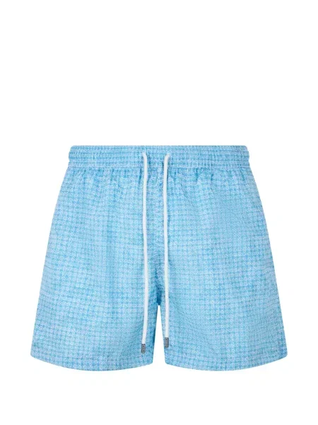 Slip de baie Fedeli cu imagine cu imprimeu geometric cu cordon albastru