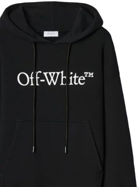 Hanorac cu glugă Off-white cu autograf alb