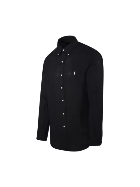 Polo Ralph Lauren koszula lniana Mężczyźni Regular Fit len jednolity S czarny