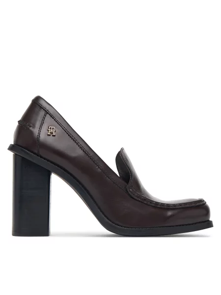 Loafersy Tommy Hilfiger s hranatými špičkami hnedá
