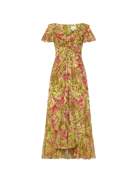 Rochie Cinq A Sept cu volane verde