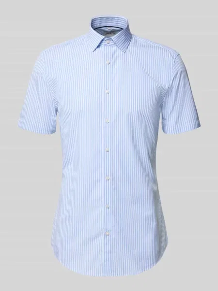 Koszula biznesowa o kroju slim fit z bawełny z kołnierzykiem typu kent Jake*s błękitna