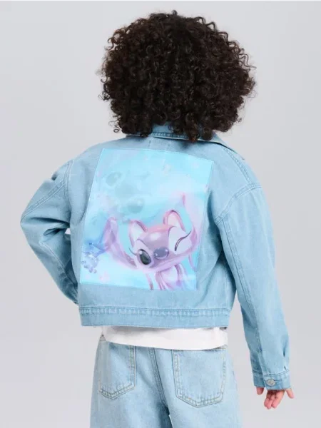 Sinsay Košilová bunda Stitch modrá
