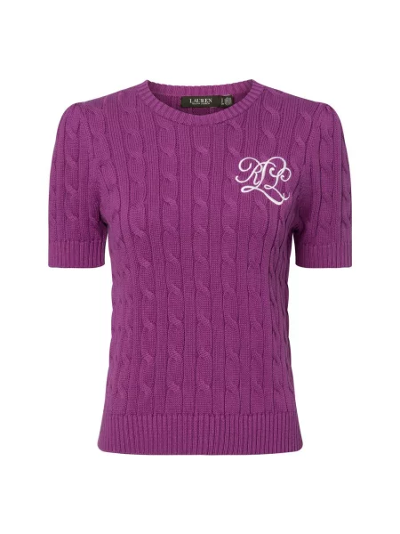 Lauren Ralph Lauren Sweter z dzianiny Kobiety lila jednolity S fioletowy