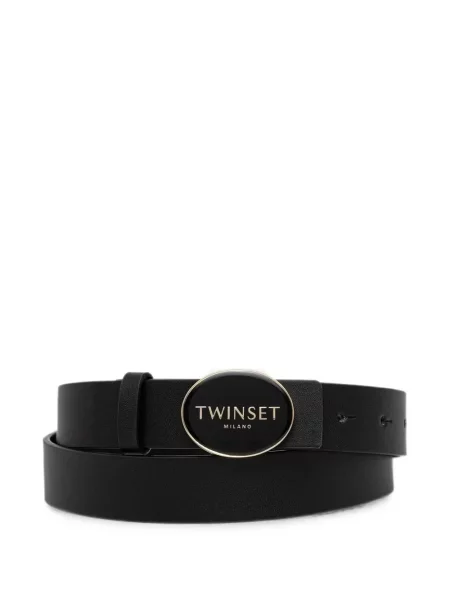 Curea Twinset cu cataramă cu autograf negru