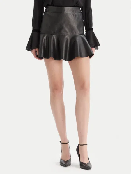 Bardot Fustă din imitație de piele Tisch negru