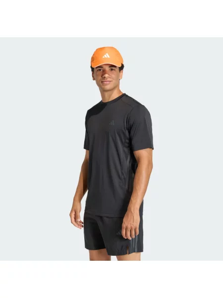 TRIČKO TECH ESSENTIALS WORKOUT 3 STRIPES černé