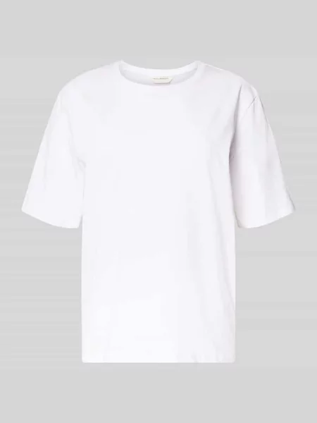 T-shirt o kroju relaxed fit z okrągłym dekoltem model Jeanitta' Msch Copenhagen biała