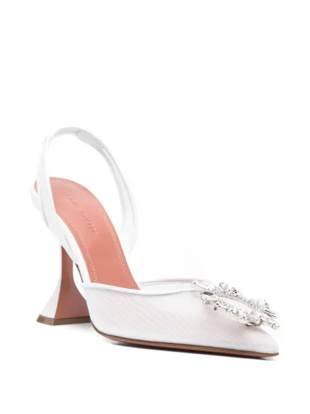 Pantofi cu toc Amina Muaddi slingback alb