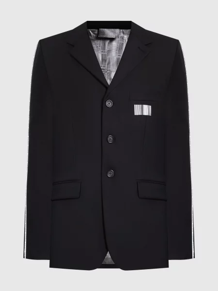 Шерстяной пиджак Vtmnts с принтом черный