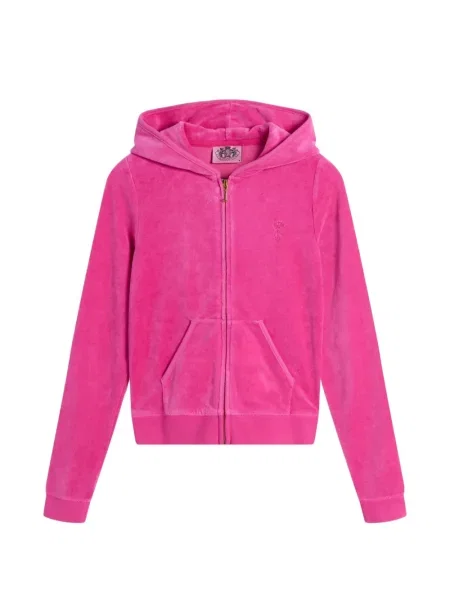 Hanorac cu glugă Juicy Couture cu broderie roz
