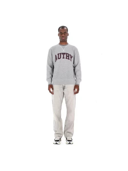 Sweter Autry z nadrukiem szary