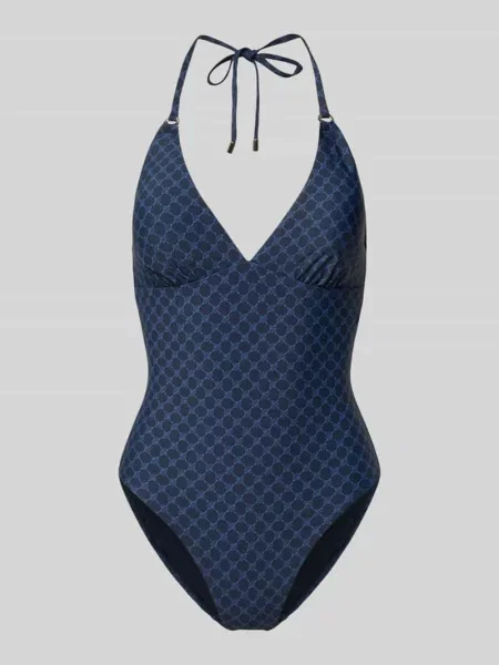 Kostium kąpielowy z wiązaniem na szyi ze wzorem z logo model Cortina Beach' Joop! Collection
