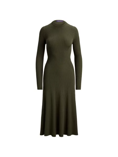 Lung rochie midi Ralph Lauren Collection tricotate verde