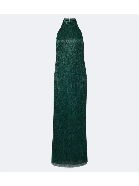 Rochie Cala De La Cruz cu gât halter verde