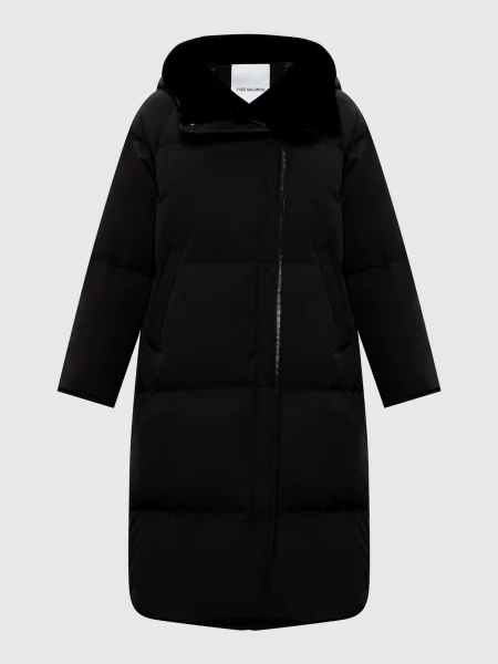 Пуховик з хутром кролика Yves Salomon Army чорний