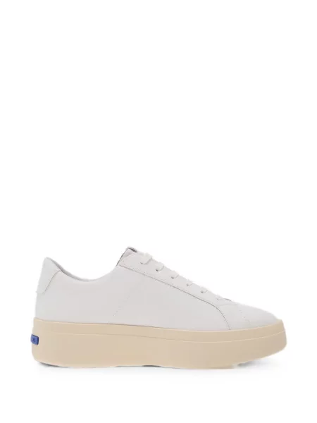 Sneakerși Geox din piele cu platformă alb
