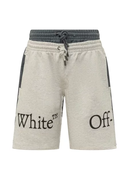 Pantaloni scurți Off-white cu imagine alb