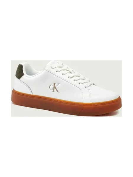 Sneakerși Calvin Klein Jeans din piele alb