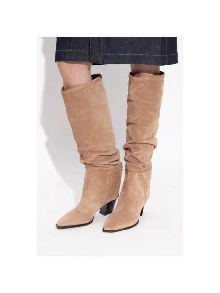 Botki Jimmy Choo skórzane beżowe