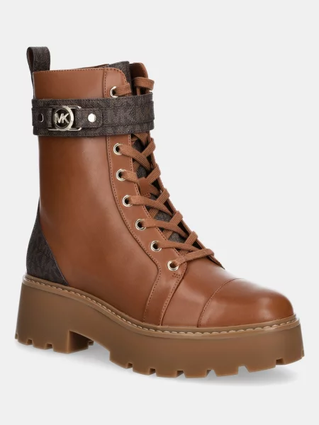 MICHAEL Michael Kors bocanci de piele Mandy cu platforma maro