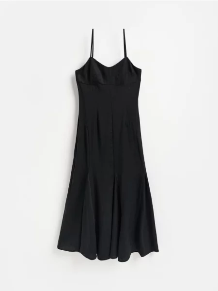 Reserved Rochie midi din Lyocell negru