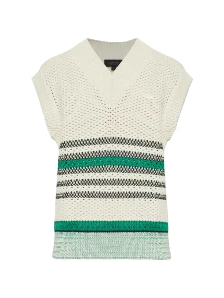 Vestă Lacoste cu dungi cu decolteu în V