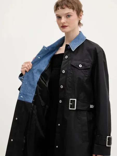 Пальто Karl Lagerfeld Jeans чорний