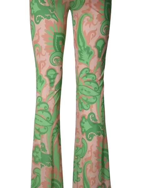 Pantaloni Etro cu model paisley verde