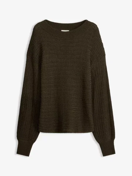 Sweter oversize w ażurowy wzór zielony