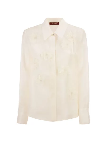 Cămașă Max Mara cu broderie de mătase cu model floral