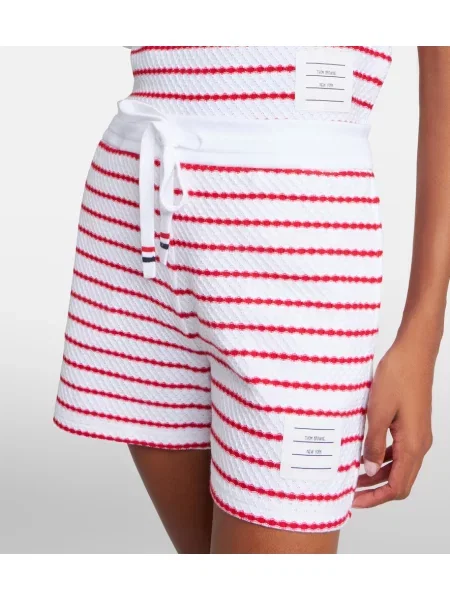 Pantaloni scurți Thom Browne cu dungi alb