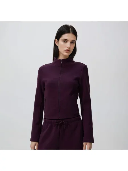 Reserved Mikina na se stojáčkem tmavě fialová