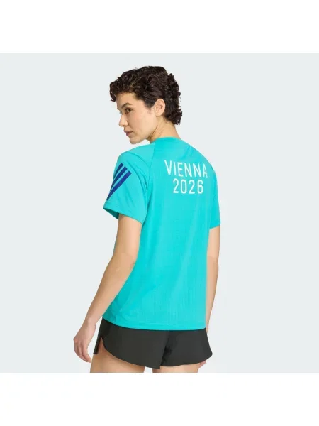 Běžecké krátký tričko Adidas s krátkými rukávy zelené