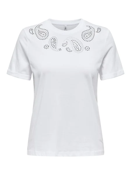 ONLY Tricou argintiu alb