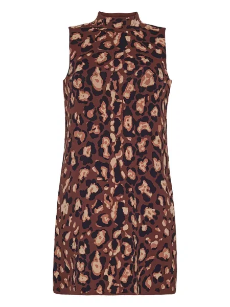 Rochie Cara Cara cu imagine cu model leopard de costum maro