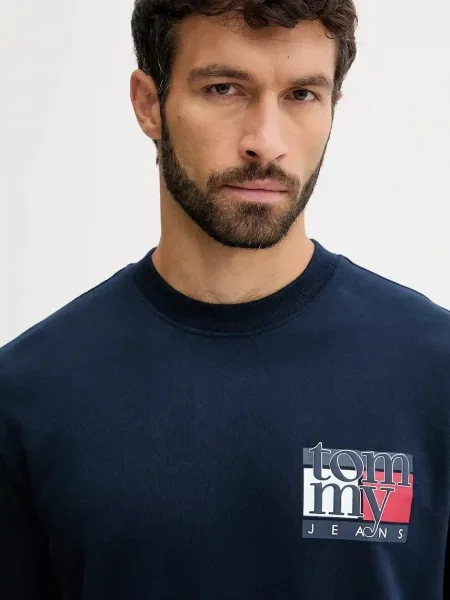 Tommy Jeans hanorac de bleumarin cu imprimeu albastru