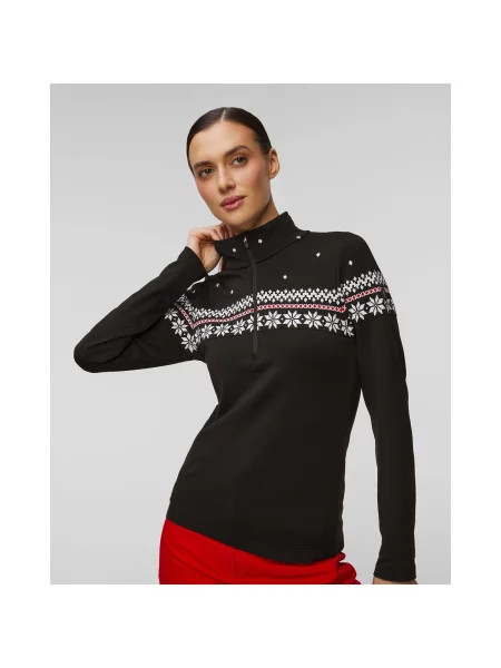 Termo mikina Newland Hilde Half black/white bílá