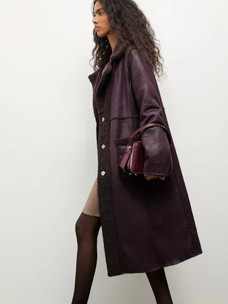 Answear.LAB płaszcz bordowy