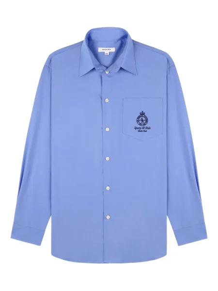 Cămașă Sporty & Rich cu broderie albastru