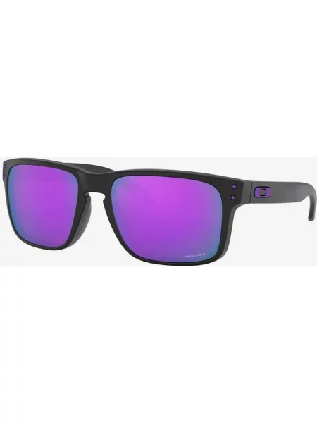 Matowe okulary przeciwsłoneczne Oakley Holbrook z fioletowymi soczewkami Prizm czarne